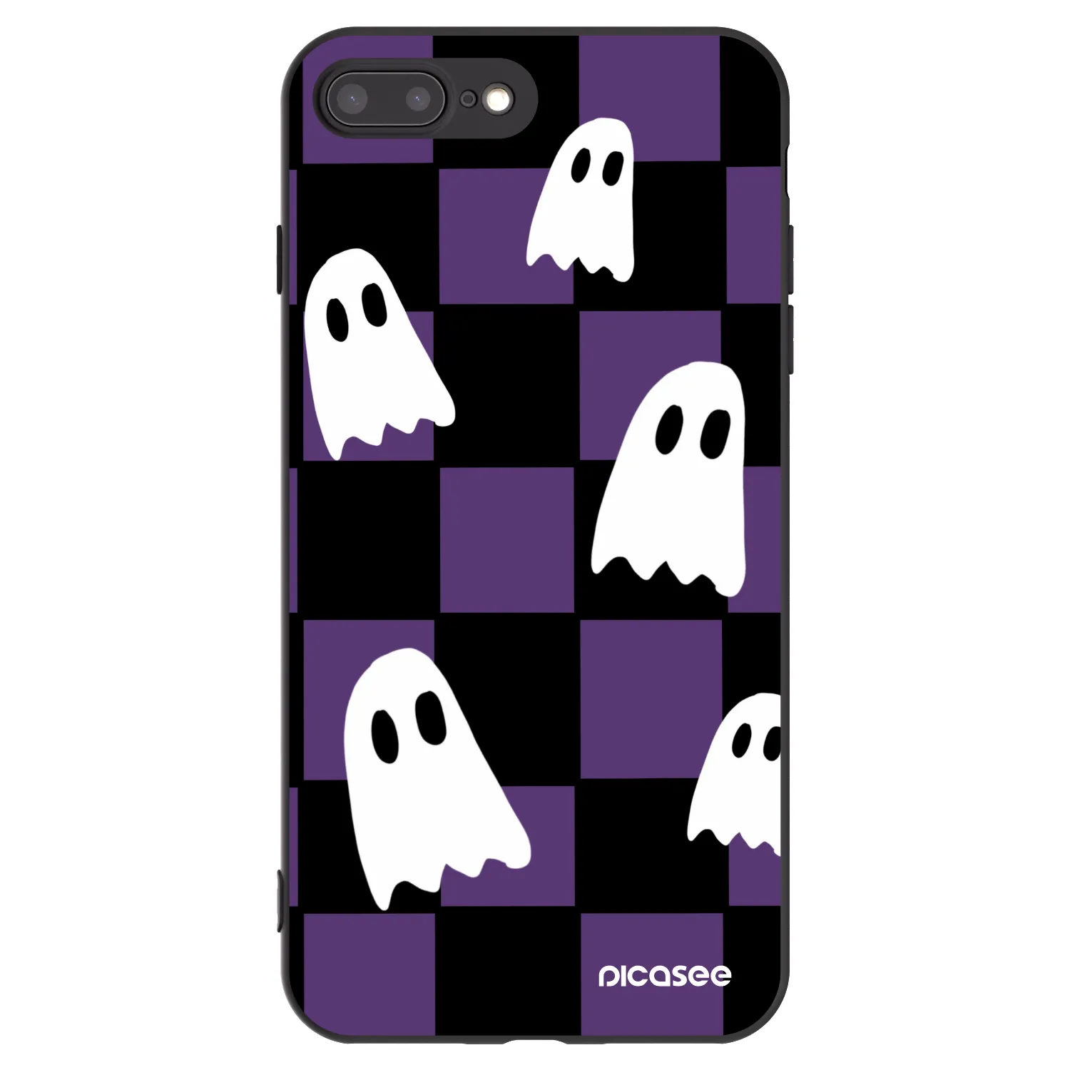 Picasee Apple iPhone 8 Plus Hülle - Schwarzes Silikon - Ghosts
