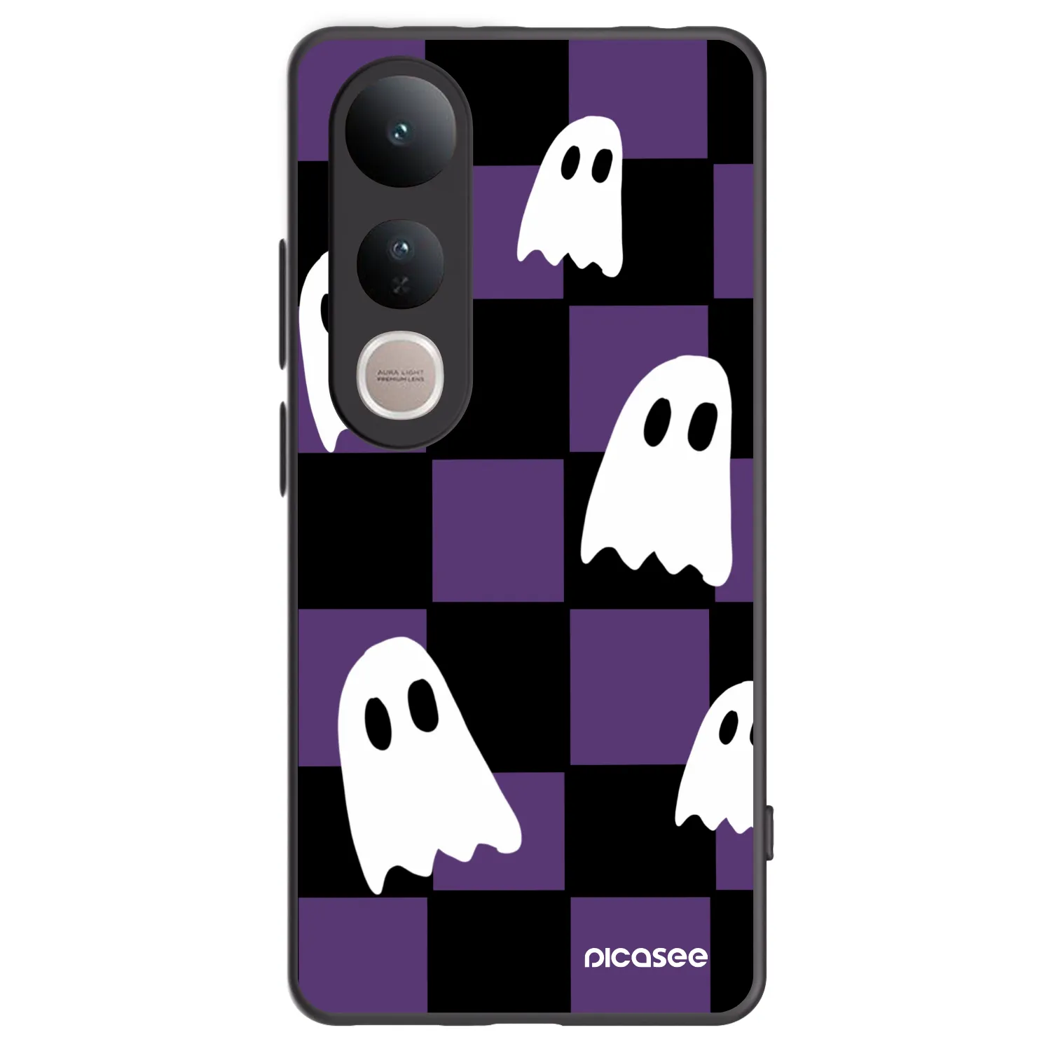 Picasee Vivo V50 Lite 5G Hülle - Schwarzes Silikon - Ghosts