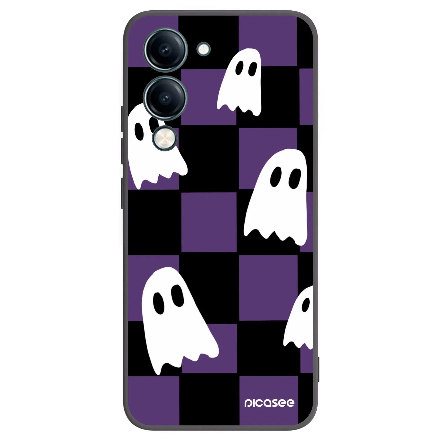Picasee Vivo Y29s 5G Hülle - Schwarzes Silikon - Ghosts