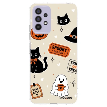 Picasee Samsung Galaxy A32 4G SM-A325F Hülle - Transparentes Silikon - Halloween stickers