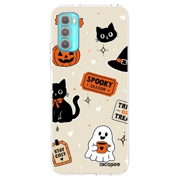 Picasee Motorola Moto G60 Hülle - Transparentes Silikon - Halloween stickers