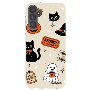 Picasee Samsung Galaxy A14 5G A146P Hülle - Transparentes Silikon - Halloween stickers