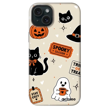 Hülle für Apple iPhone 14 Plus - Halloween stickers