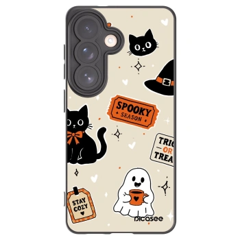 Picasee Samsung Galaxy S26 Hülle - Schwarzes Silikon - Halloween stickers