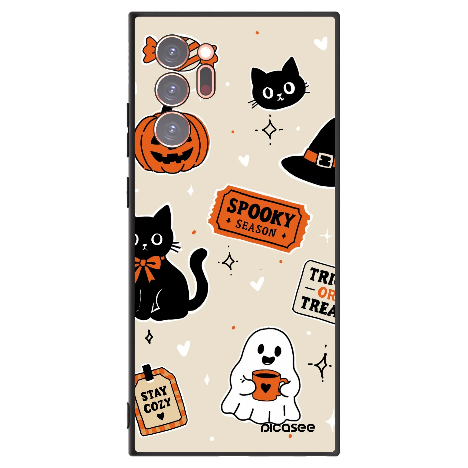 Picasee Samsung Galaxy Note 20 Ultra Hülle - Schwarzes Silikon - Halloween stickers