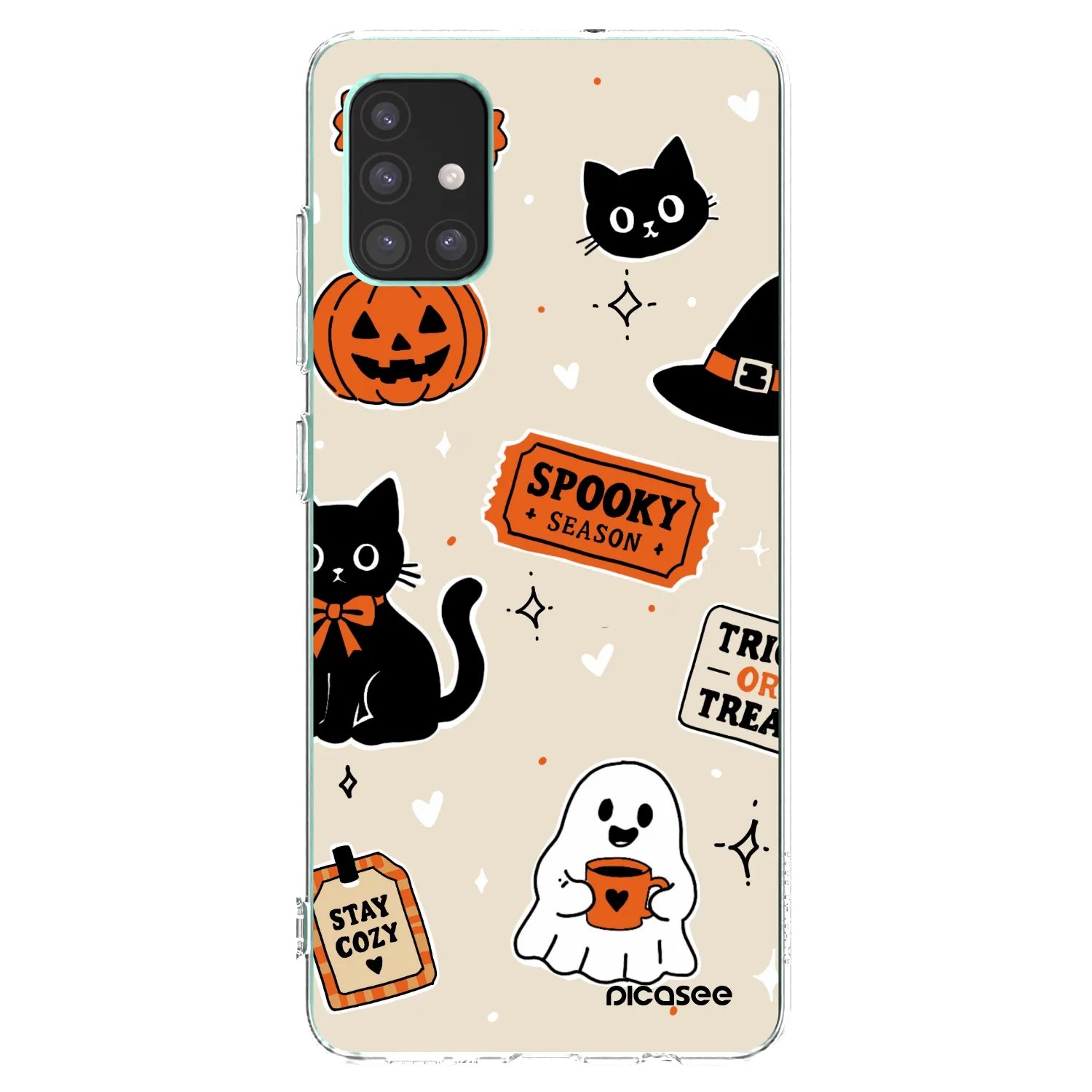 Picasee Samsung Galaxy M51 M515F Hülle - Transparentes Silikon - Halloween stickers