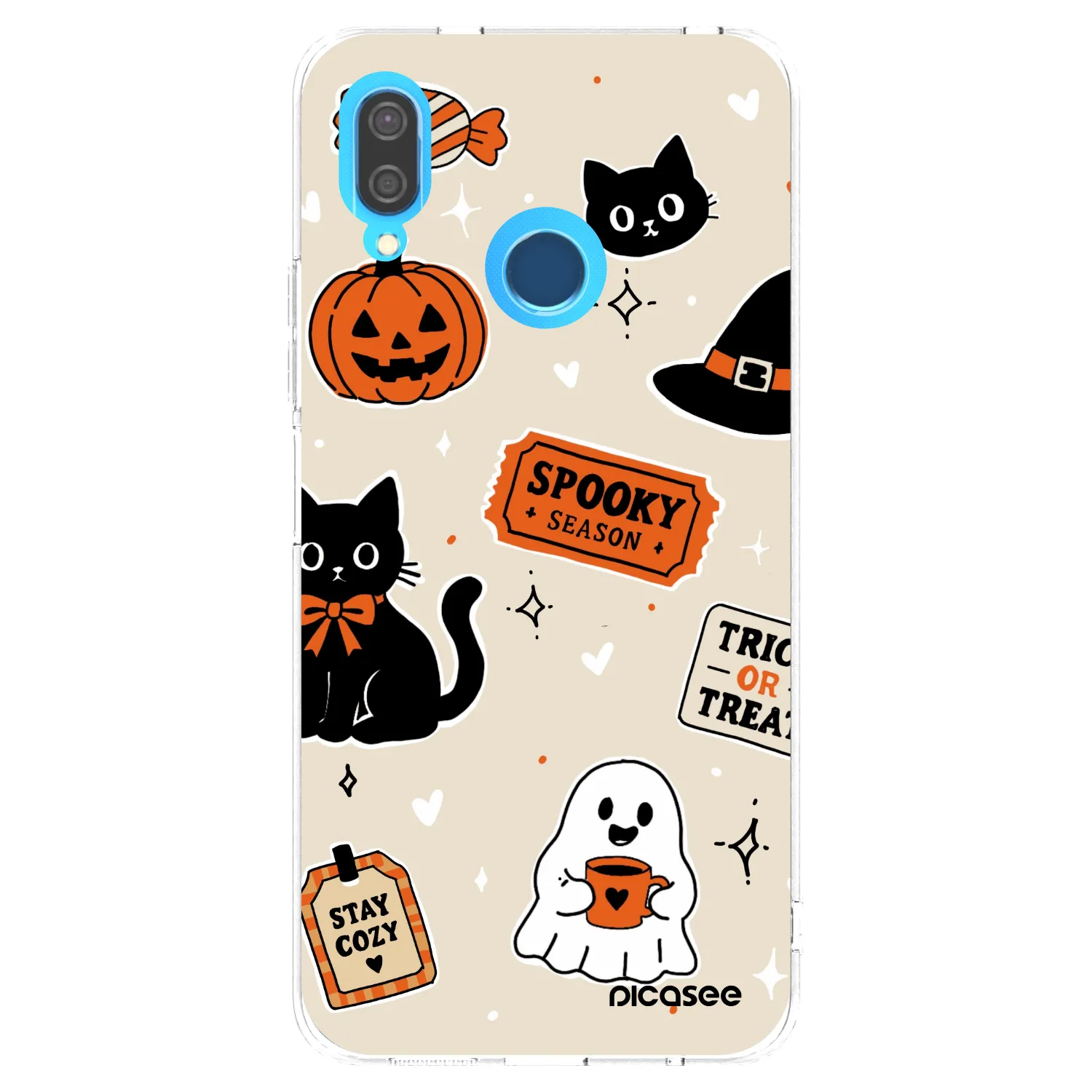 Picasee Huawei P20 Lite Hülle - Transparentes Silikon - Halloween stickers