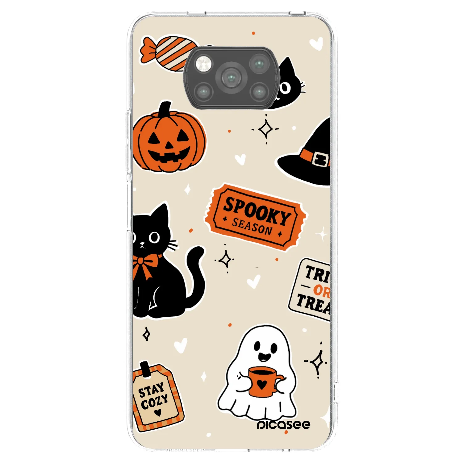 Picasee Xiaomi Poco X3 Pro Hülle - Schwarzes Silikon - Halloween stickers