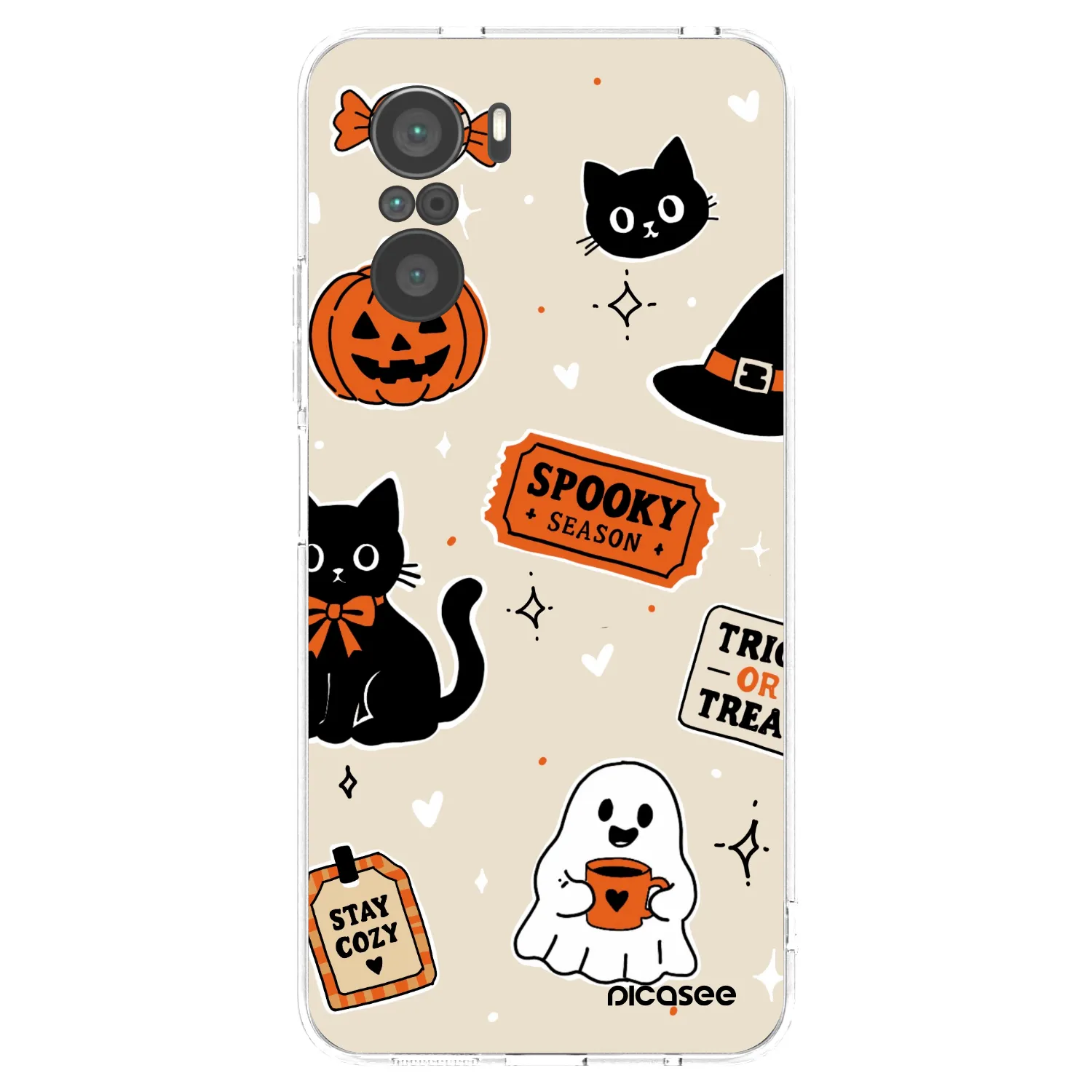 Picasee Xiaomi Poco F3 Hülle - Transparentes Silikon - Halloween stickers