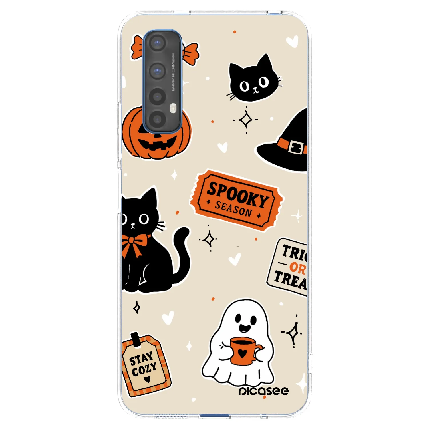 Picasee Realme 7 Hülle - Transparentes Silikon - Halloween stickers