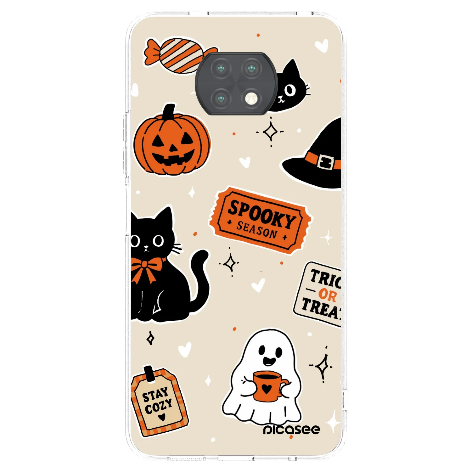 Picasee Xiaomi Redmi Note 9T Hülle - Transparentes Silikon - Halloween stickers