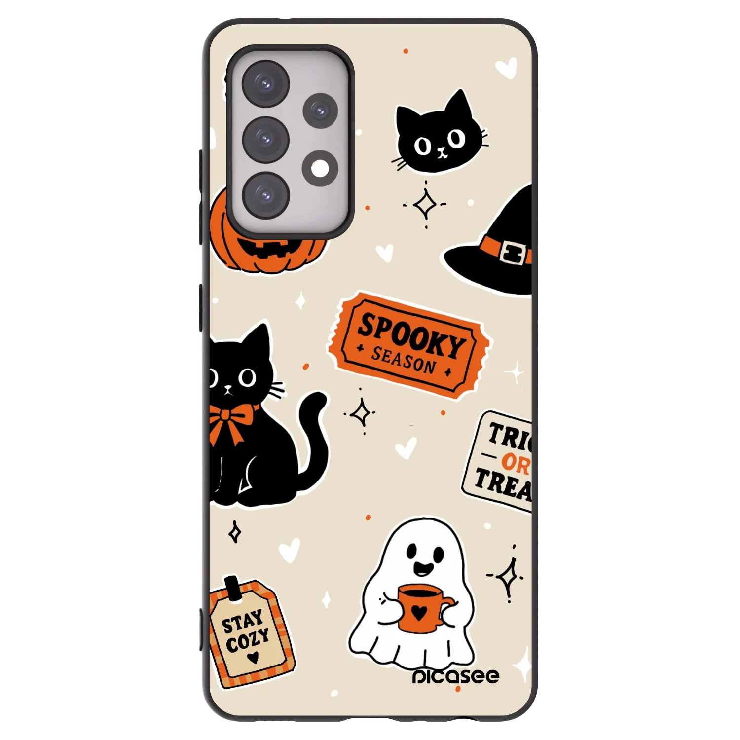 Picasee Samsung Galaxy A52s 5G A528B Hülle - Schwarzes Silikon - Halloween stickers