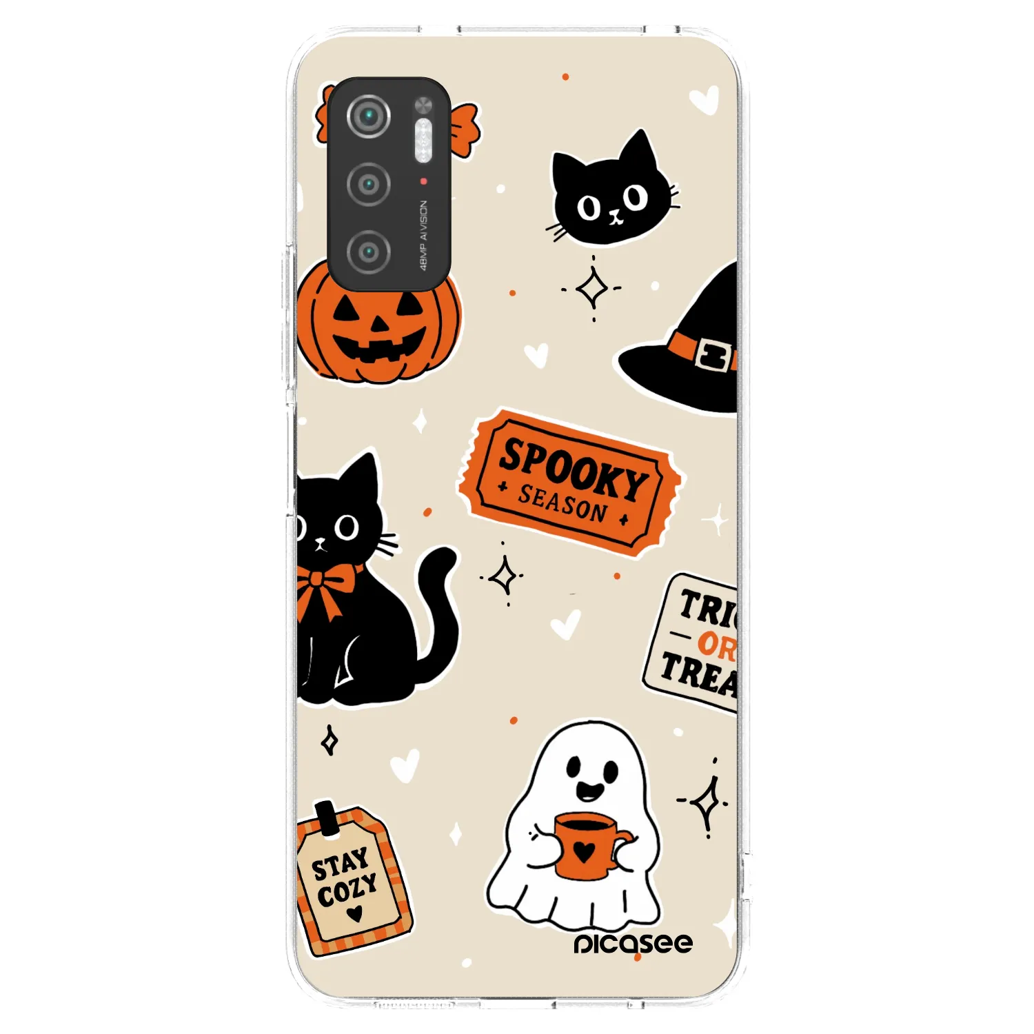 Picasee Xiaomi Poco M3 Pro 5G Hülle - Transparentes Silikon - Halloween stickers