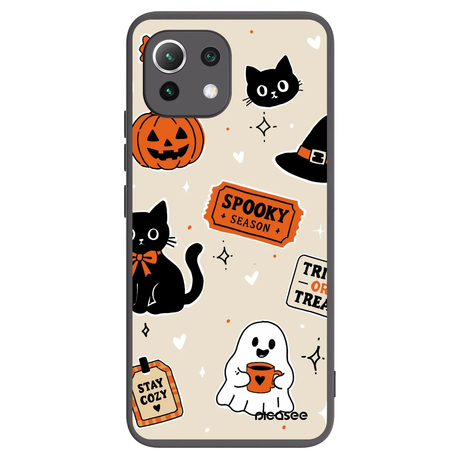 Picasee Xiaomi 11 Lite 5G NE Hülle - Schwarzes Silikon - Halloween stickers