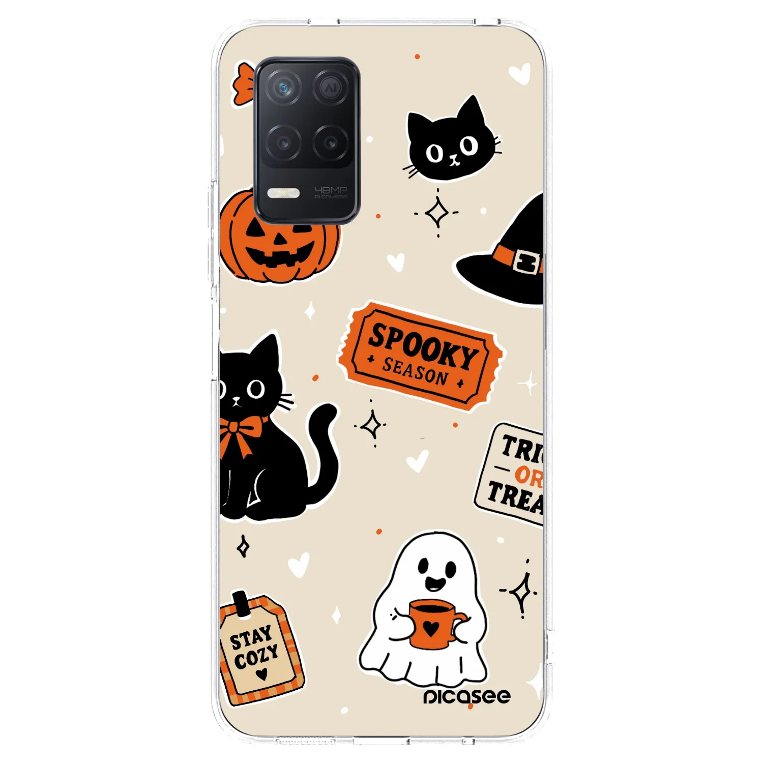 Picasee Realme 8 5G Hülle - Transparentes Silikon - Halloween stickers