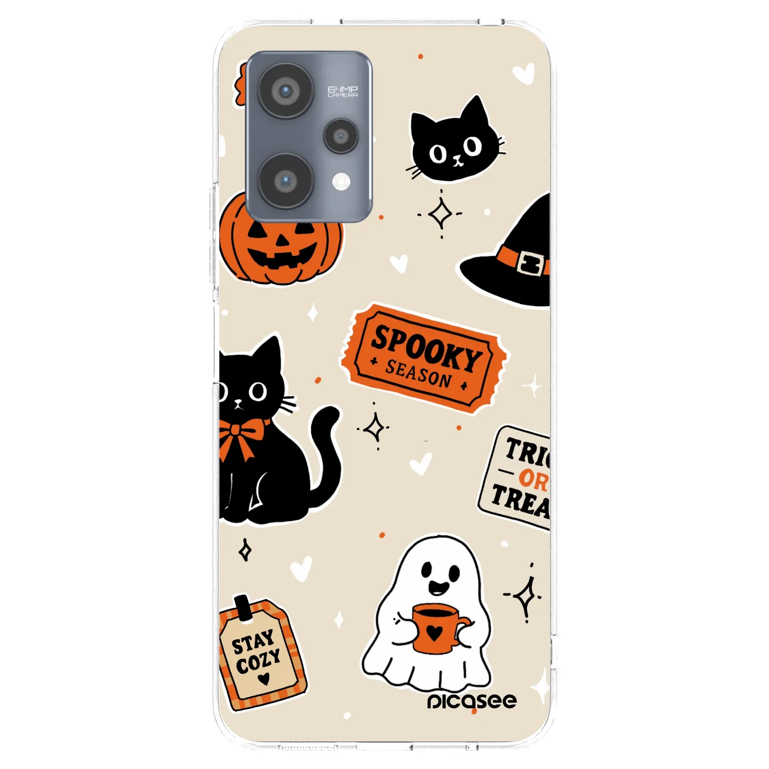 Picasee Realme 9 Pro 5G Hülle - Transparentes Silikon - Halloween stickers