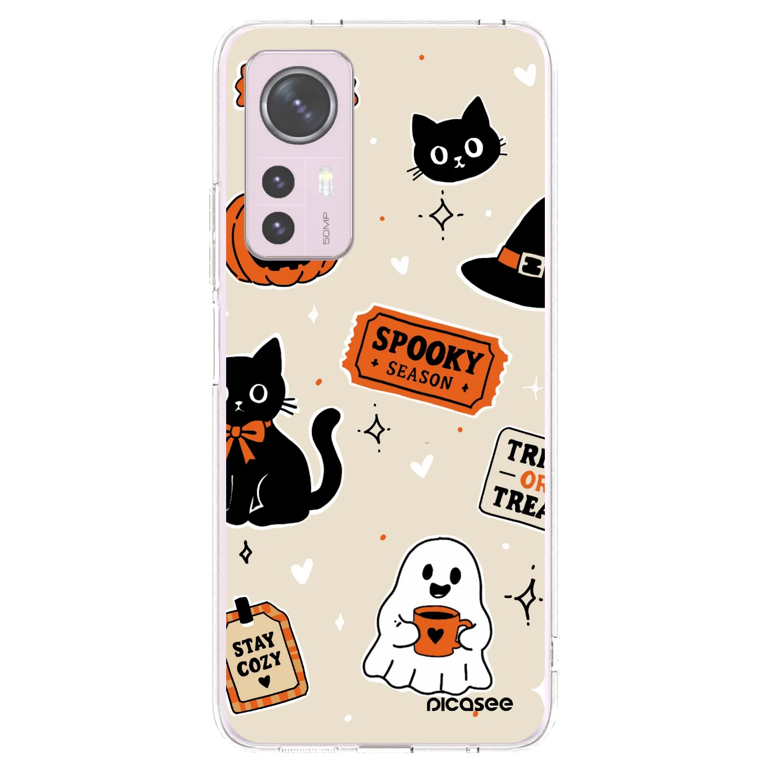 Picasee Xiaomi 12 Hülle - Transparentes Silikon - Halloween stickers