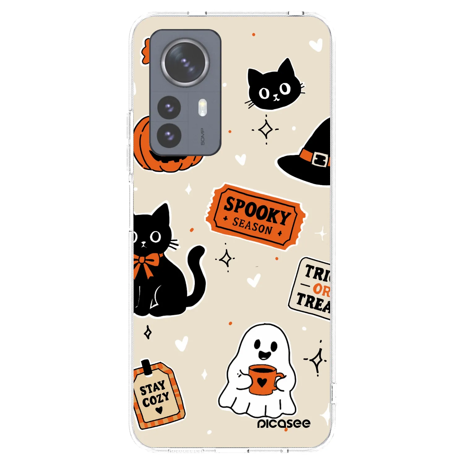 Picasee Xiaomi 12 Pro Hülle - Transparentes Silikon - Halloween stickers