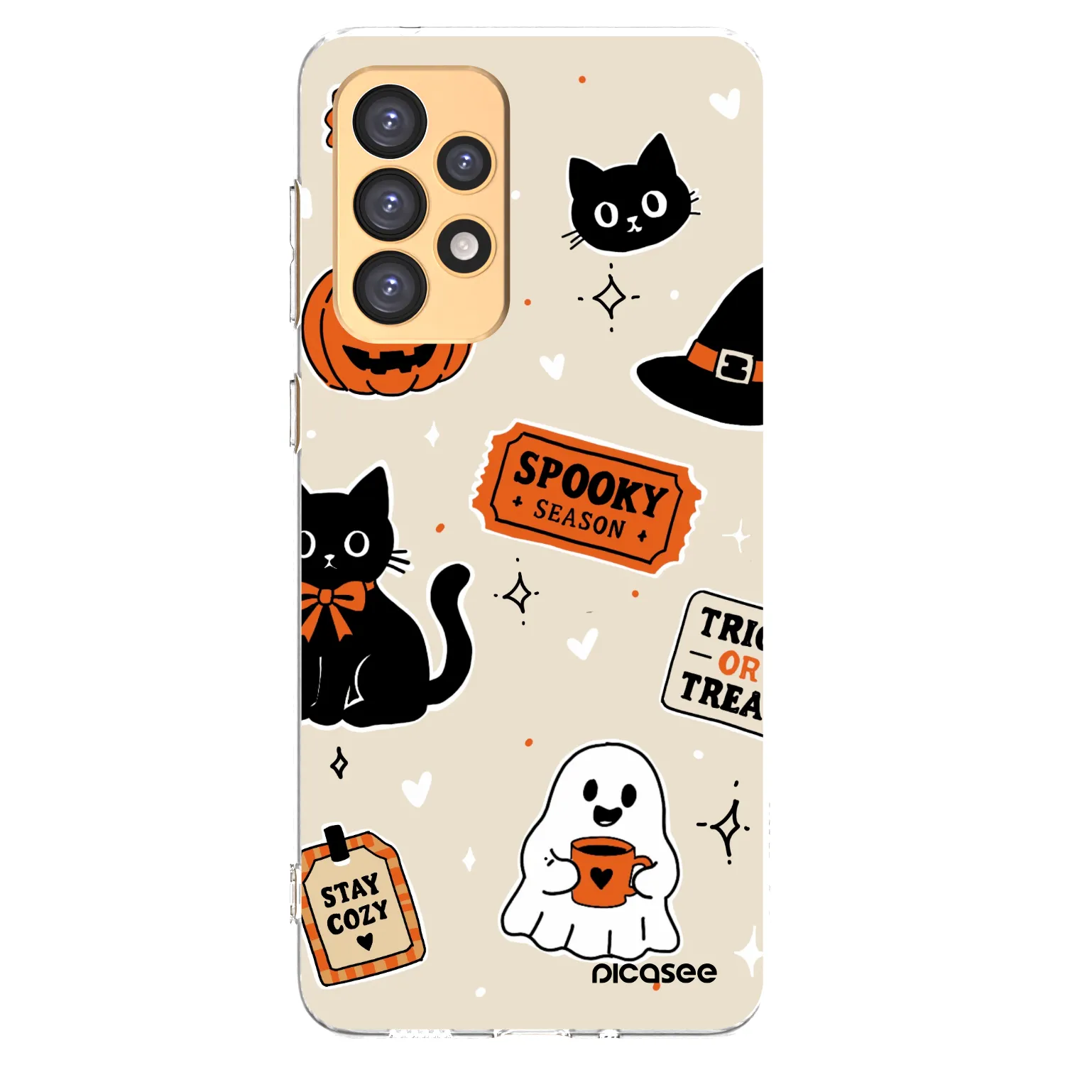 Picasee Samsung Galaxy A33 5G A336 Hülle - Transparentes Silikon - Halloween stickers