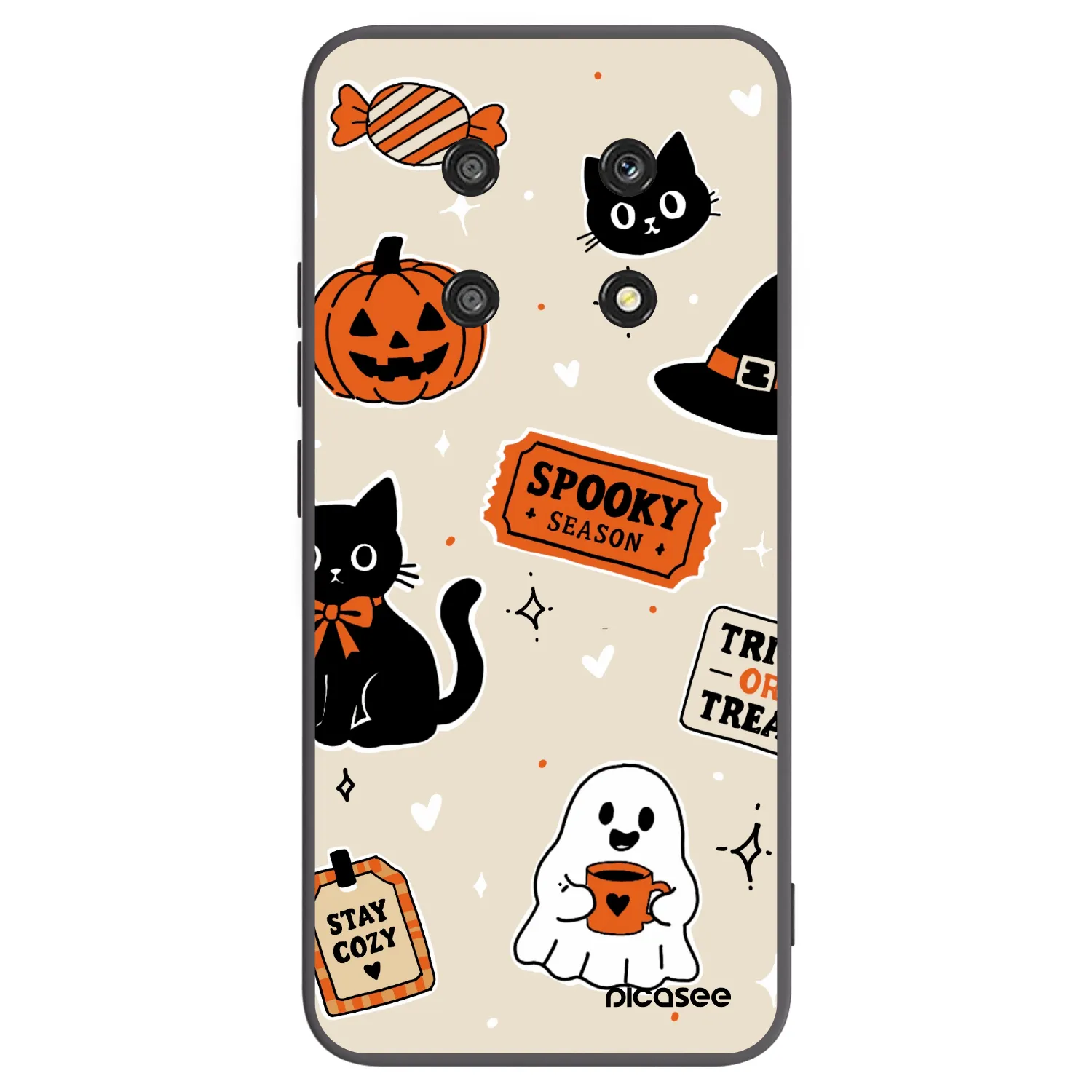 Picasee Honor Magic4 Lite 5G Hülle - Schwarzes Silikon - Halloween stickers