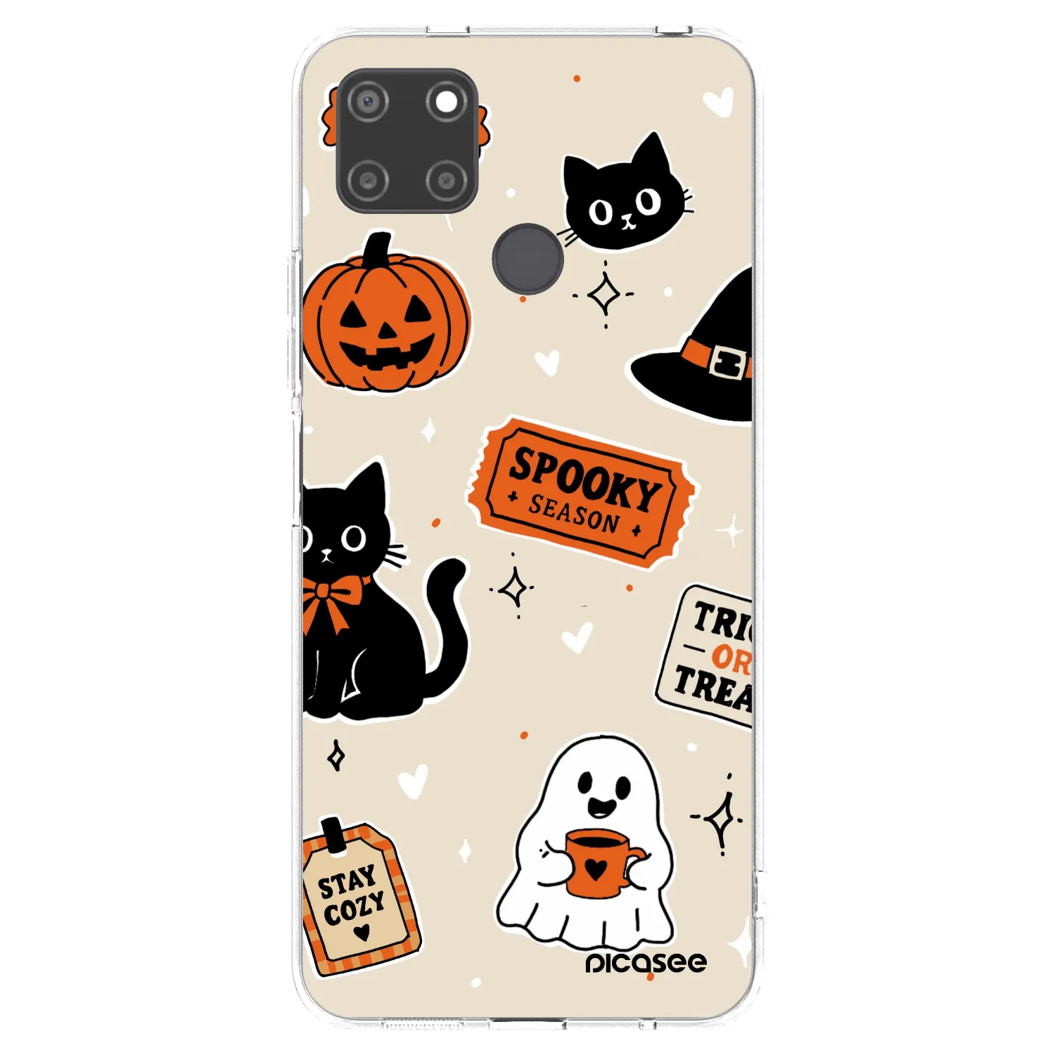 Picasee Realme C21Y Hülle - Transparentes Silikon - Halloween stickers