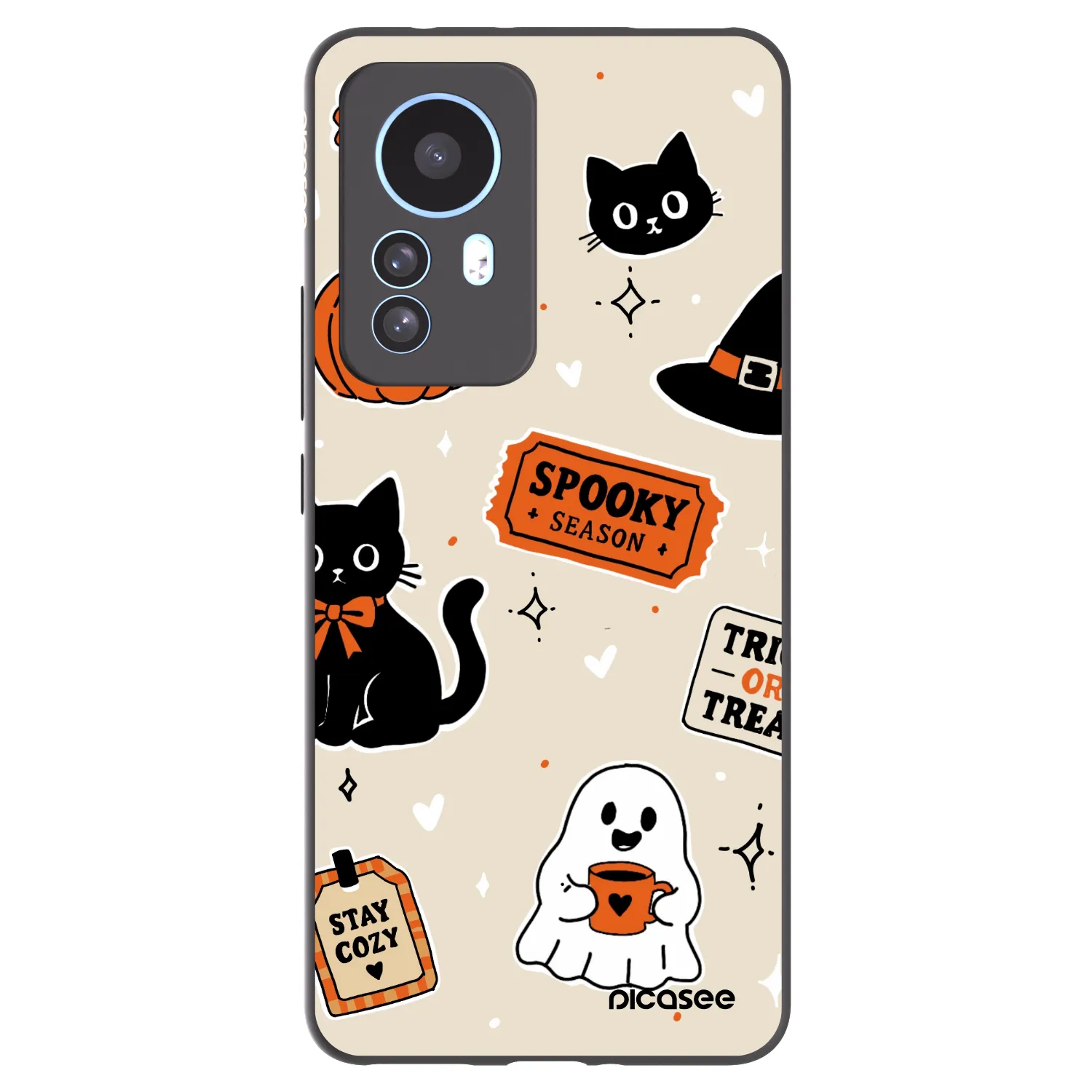 Picasee Xiaomi 12T Pro Hülle - Schwarzes Silikon - Halloween stickers