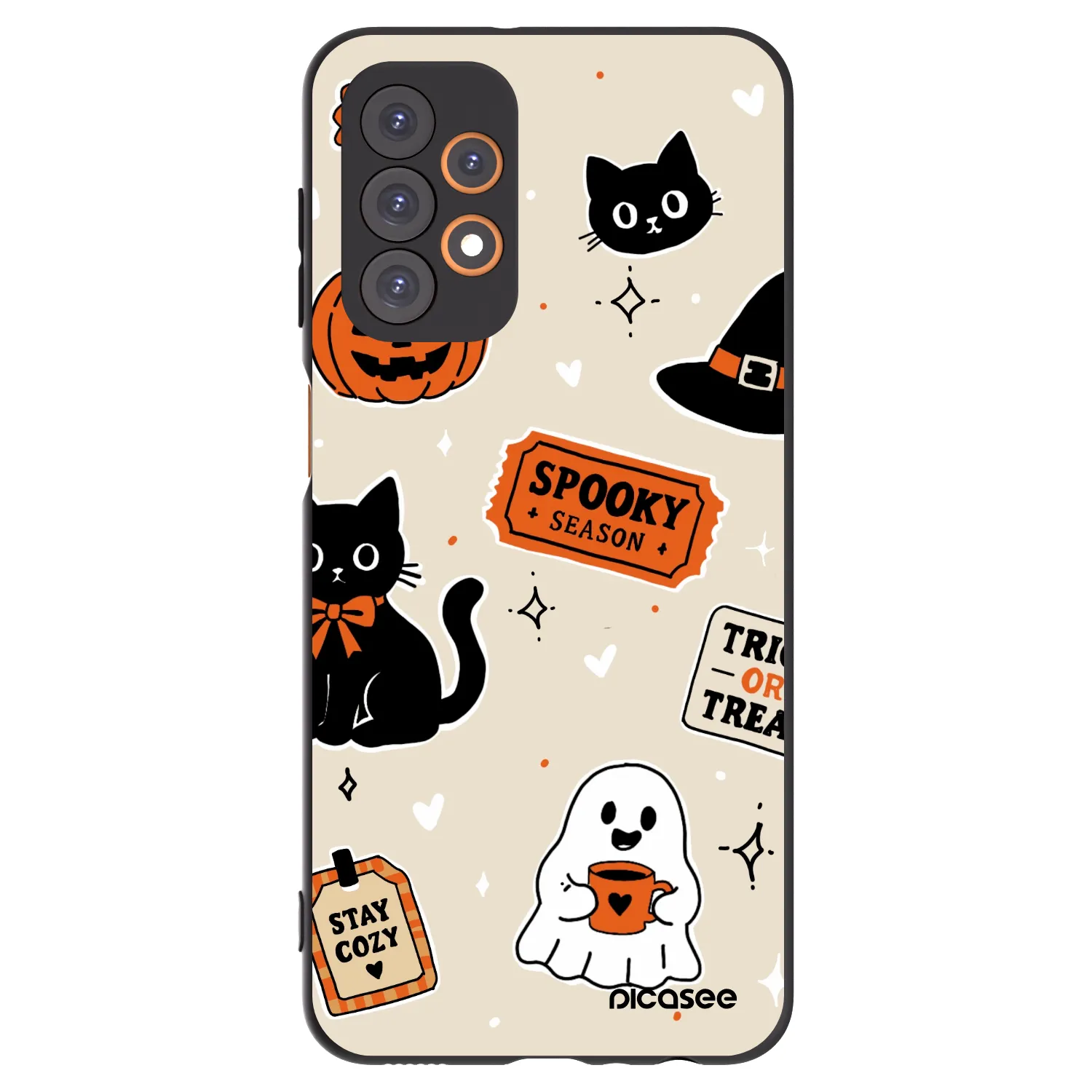 Picasee Samsung Galaxy A23 A236B 5G Hülle - Schwarzes Silikon - Halloween stickers