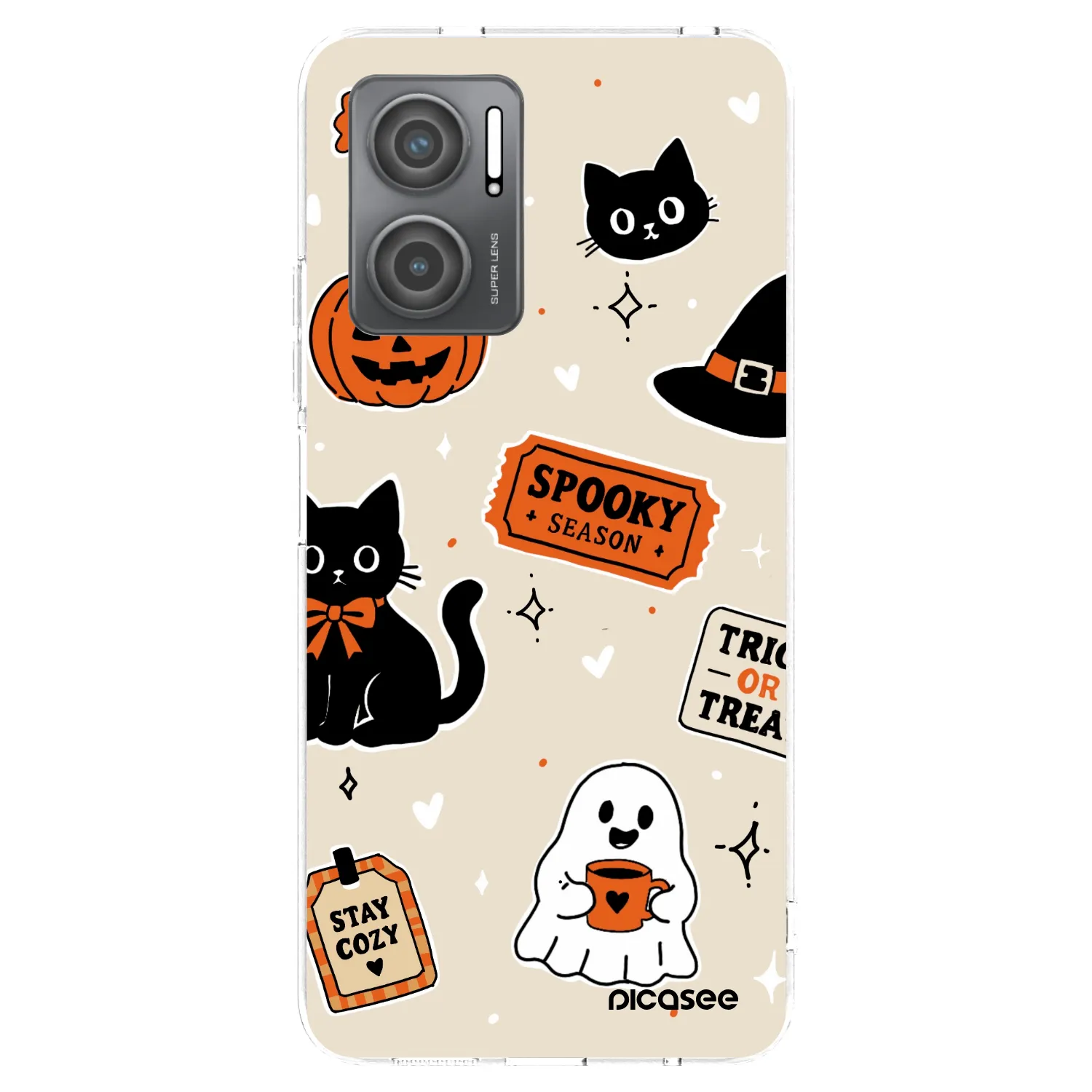 Picasee Xiaomi Redmi 10 5G Hülle - Transparentes Silikon - Halloween stickers
