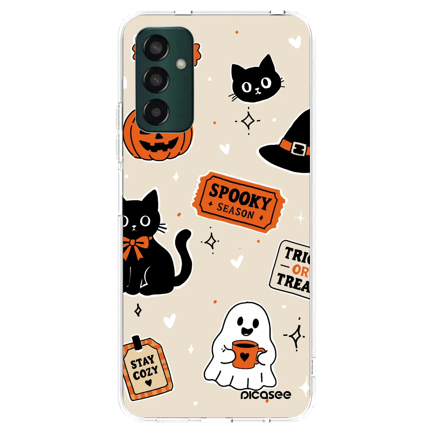 Picasee Samsung Galaxy M23 5G Hülle - Transparentes Silikon - Halloween stickers