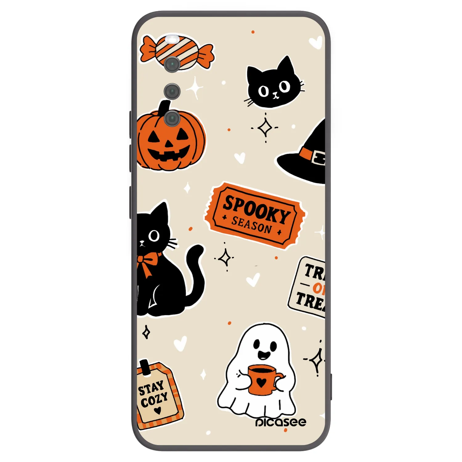 Picasee Sony Xperia 10 III Hülle - Schwarzes Silikon - Halloween stickers