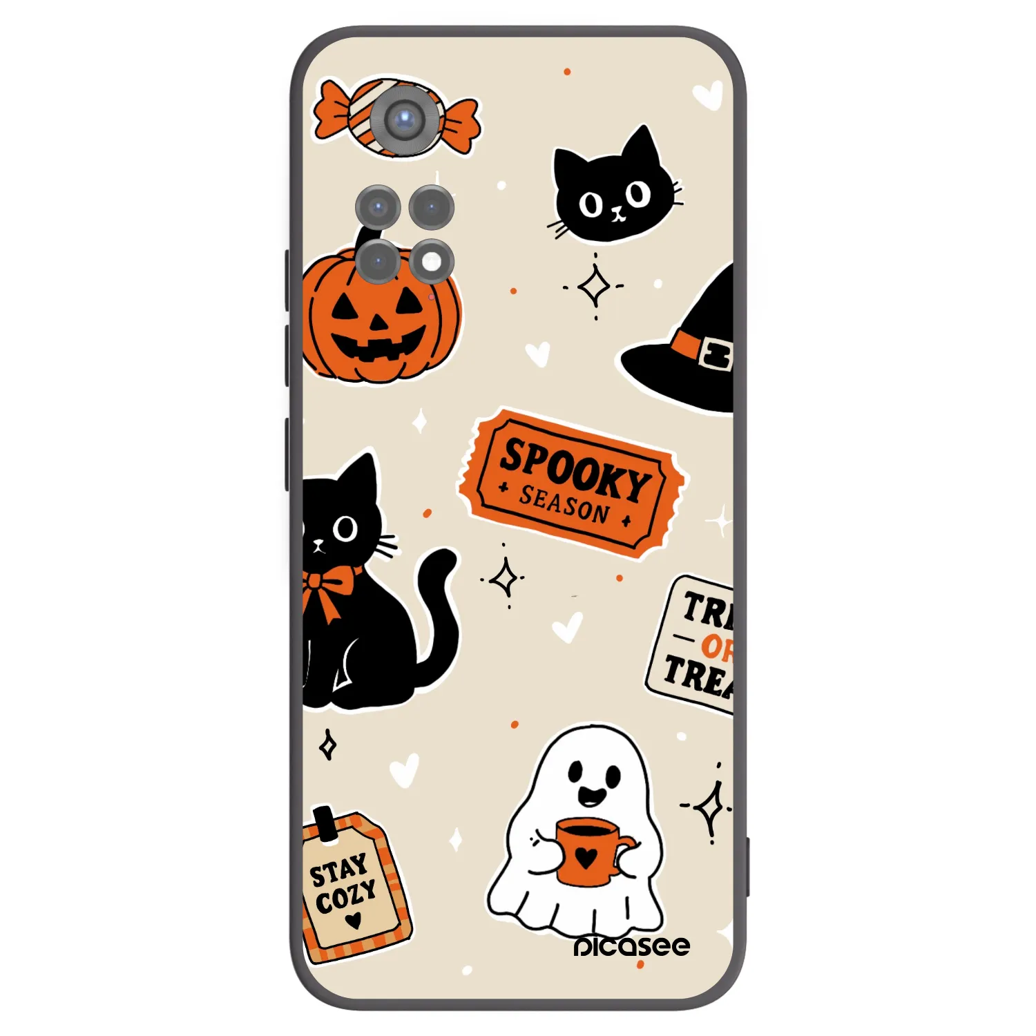 Picasee Xiaomi Redmi Note 11S 5G Hülle - Schwarzes Silikon - Halloween stickers