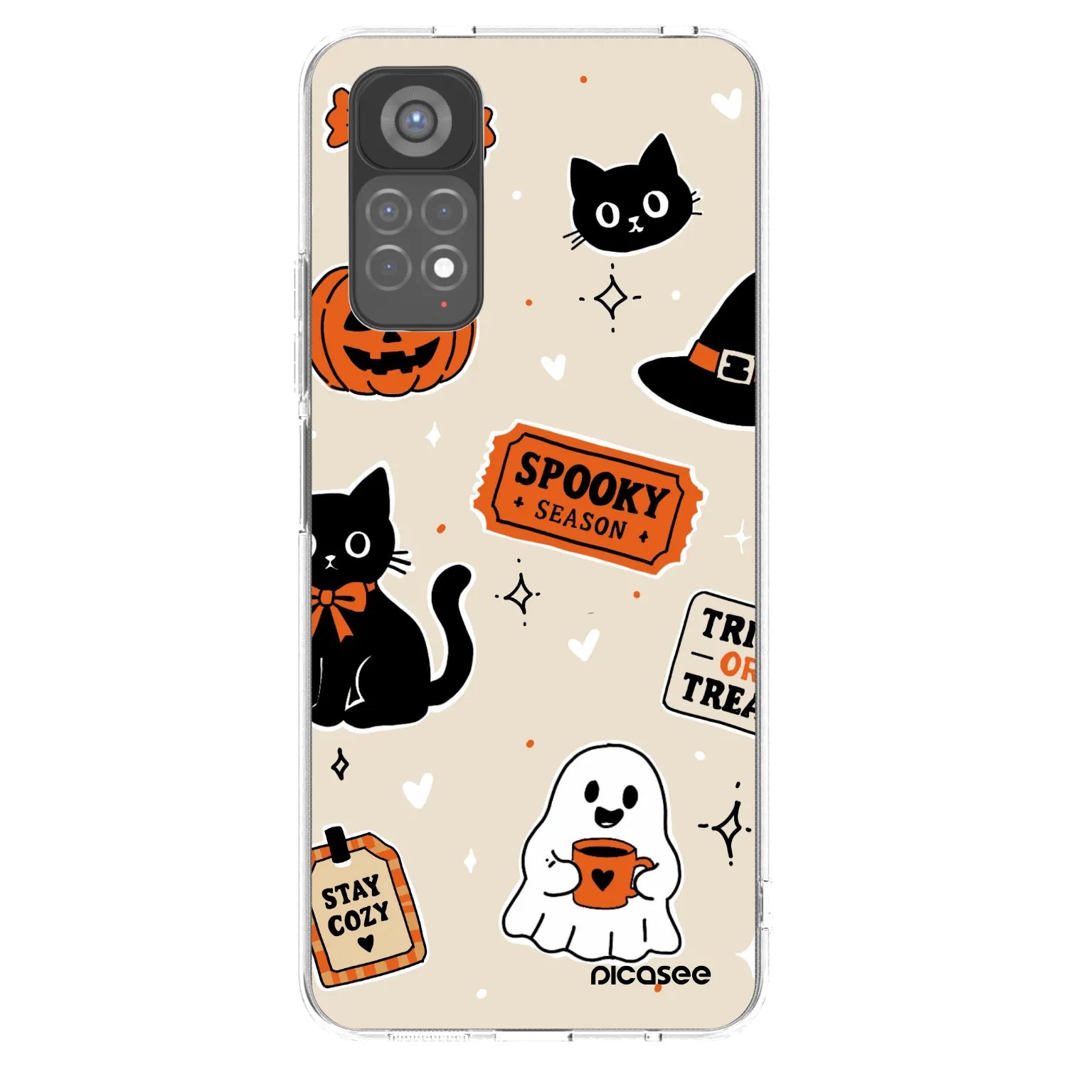 Picasee Xiaomi Redmi Note 11S 5G Hülle - Transparentes Silikon - Halloween stickers