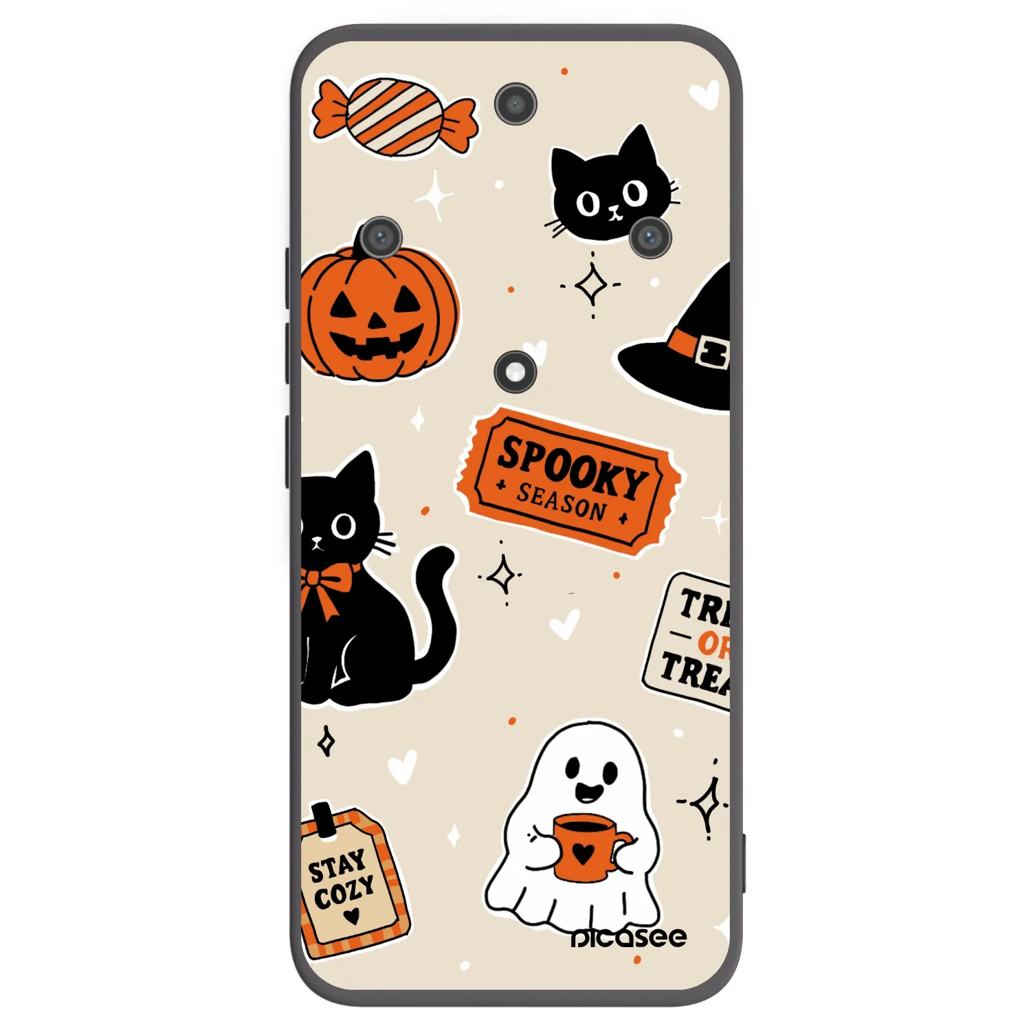 Picasee Honor Magic5 Lite 5G Hülle - Schwarzes Silikon - Halloween stickers