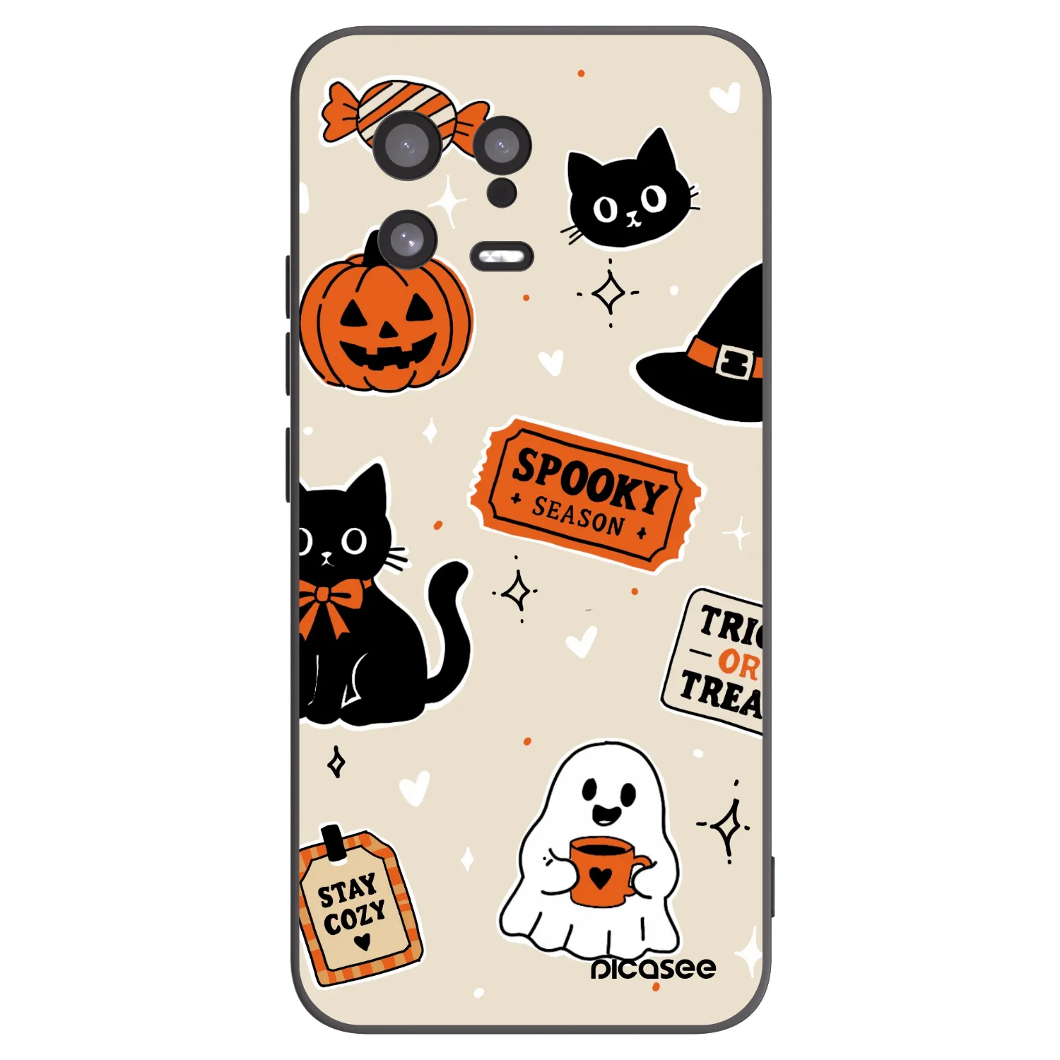 Picasee Xiaomi 13 Hülle - Schwarzes Silikon - Halloween stickers