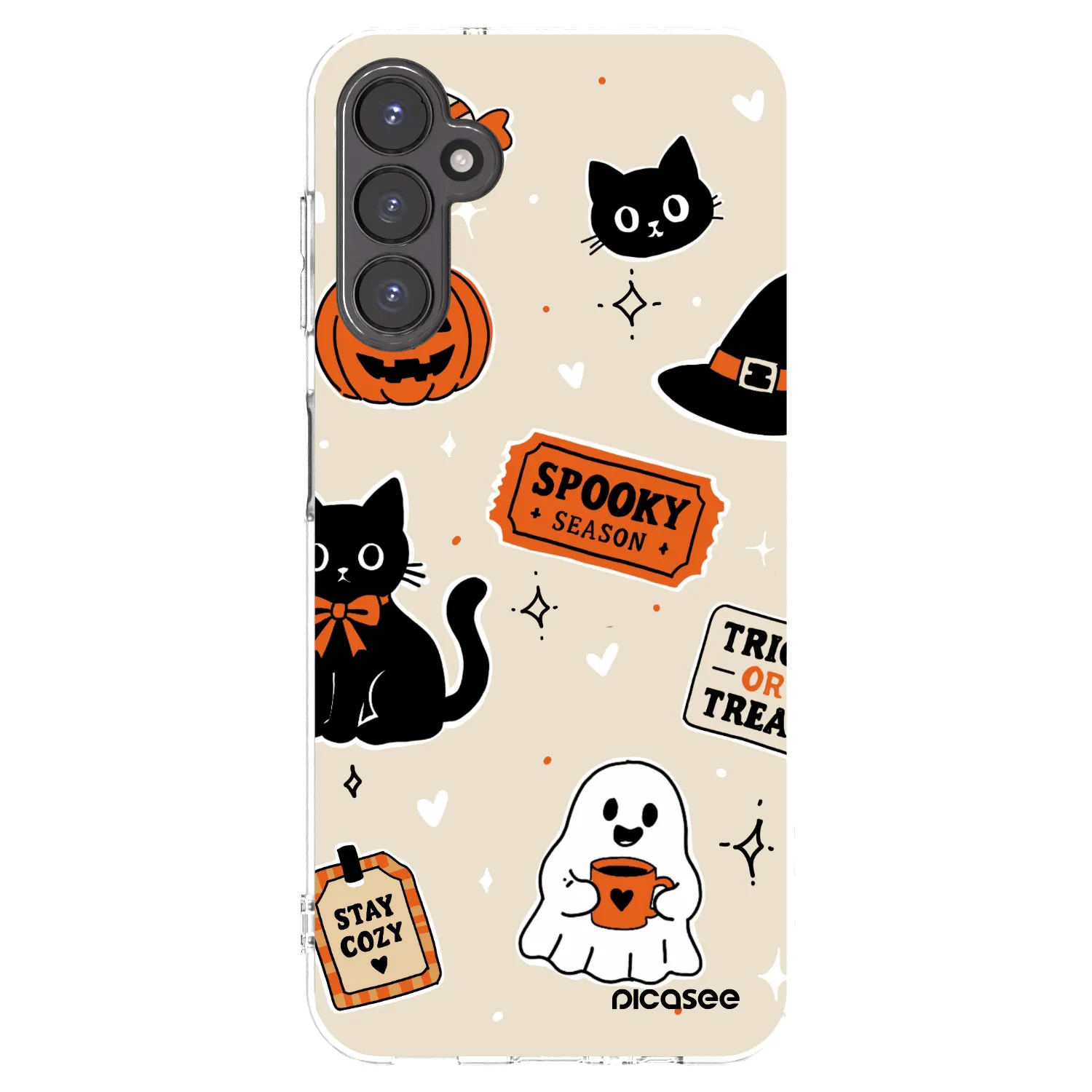 Picasee Samsung Galaxy A14 5G A146P Hülle - Transparentes Silikon - Halloween stickers