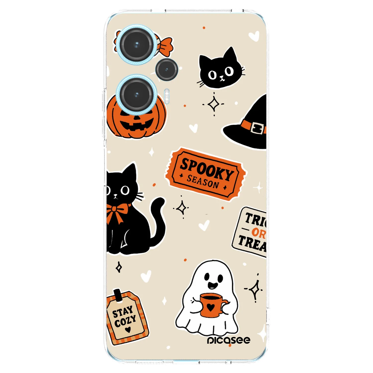 Picasee Xiaomi Poco F5 Hülle - Transparentes Silikon - Halloween stickers