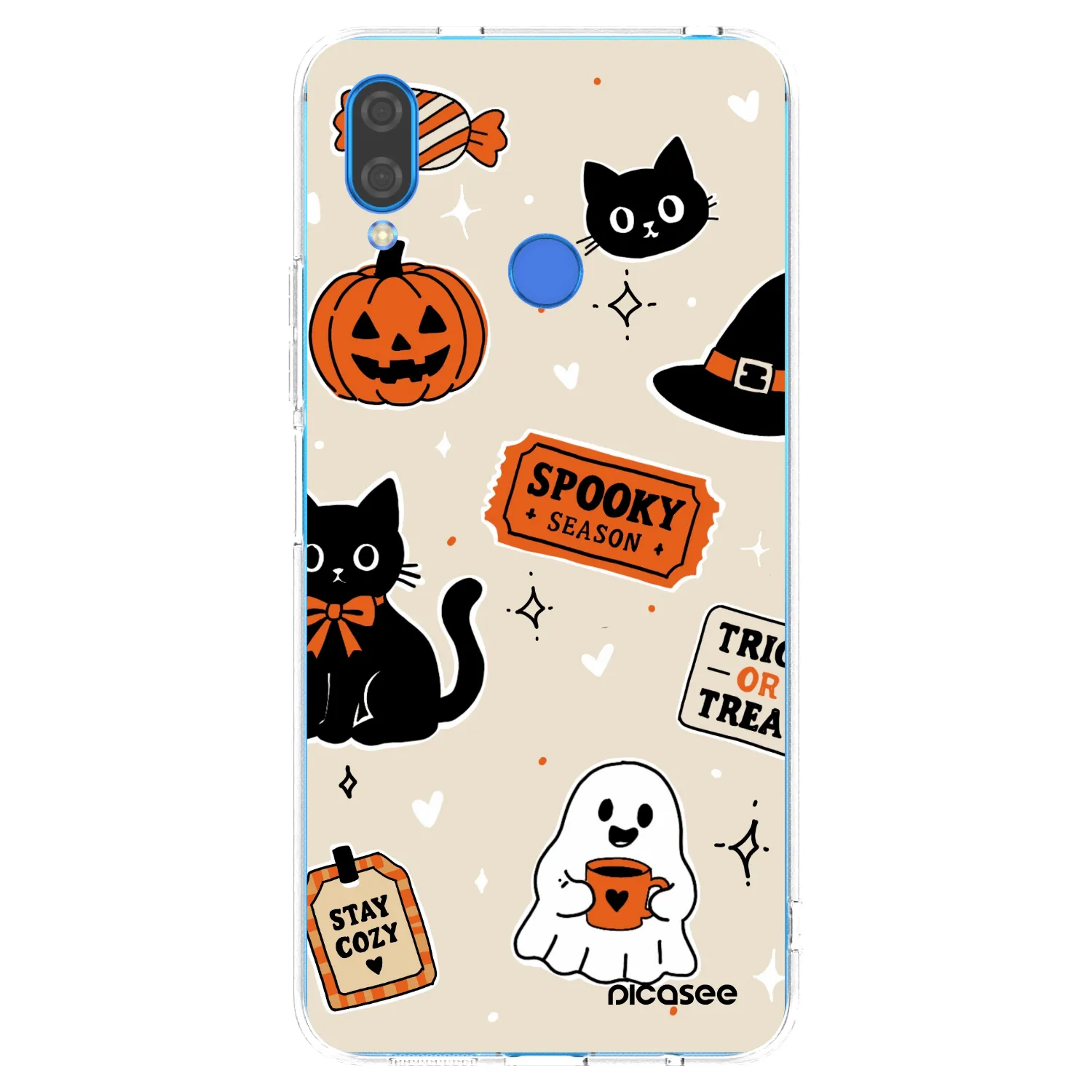 Picasee Huawei Nova 3 Hülle - Transparentes Silikon - Halloween stickers