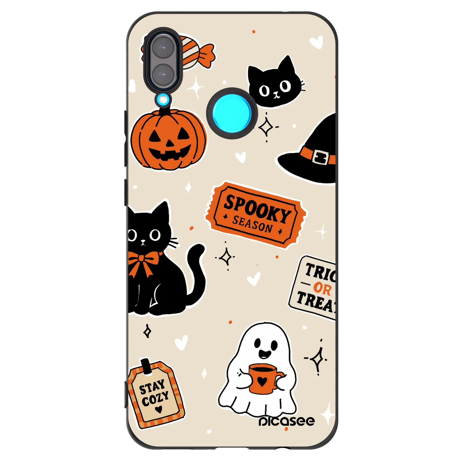 Picasee Huawei Nova 3i Hülle - Schwarzes Silikon - Halloween stickers
