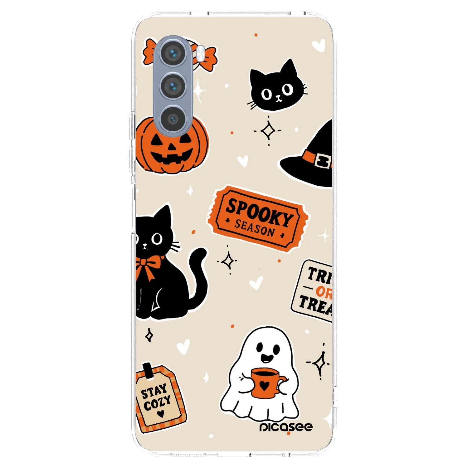 Picasee Motorola Moto G62 Hülle - Transparentes Silikon - Halloween stickers