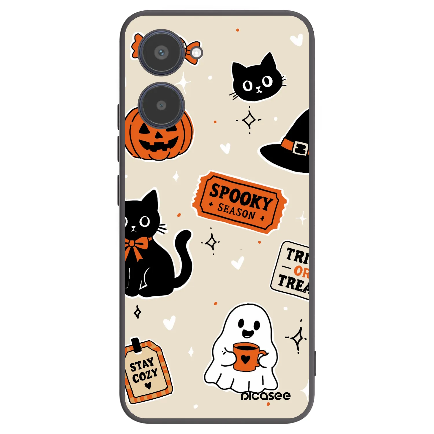 Picasee Realme 10 4G Hülle - Schwarzes Silikon - Halloween stickers
