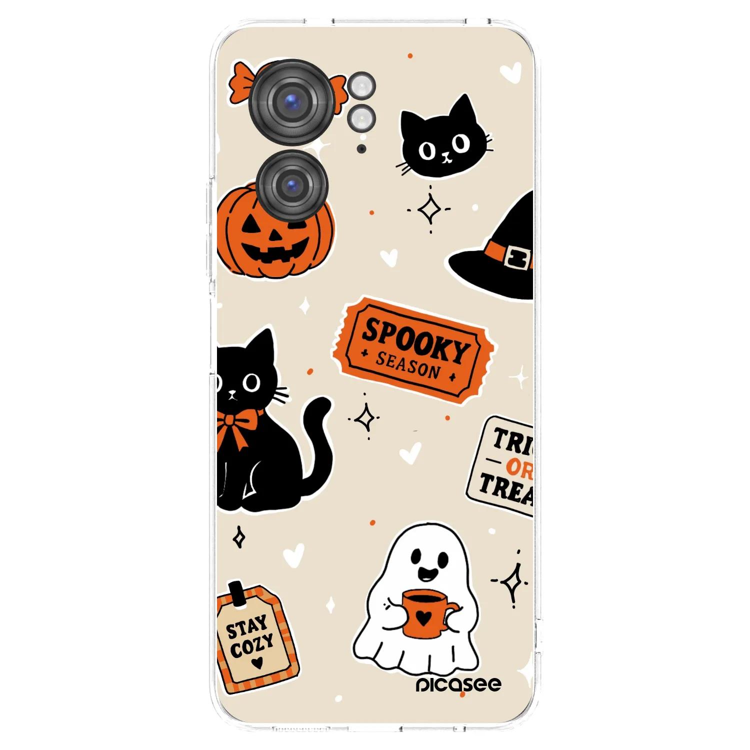 Picasee Motorola Edge 40 Hülle - Transparentes Silikon - Halloween stickers