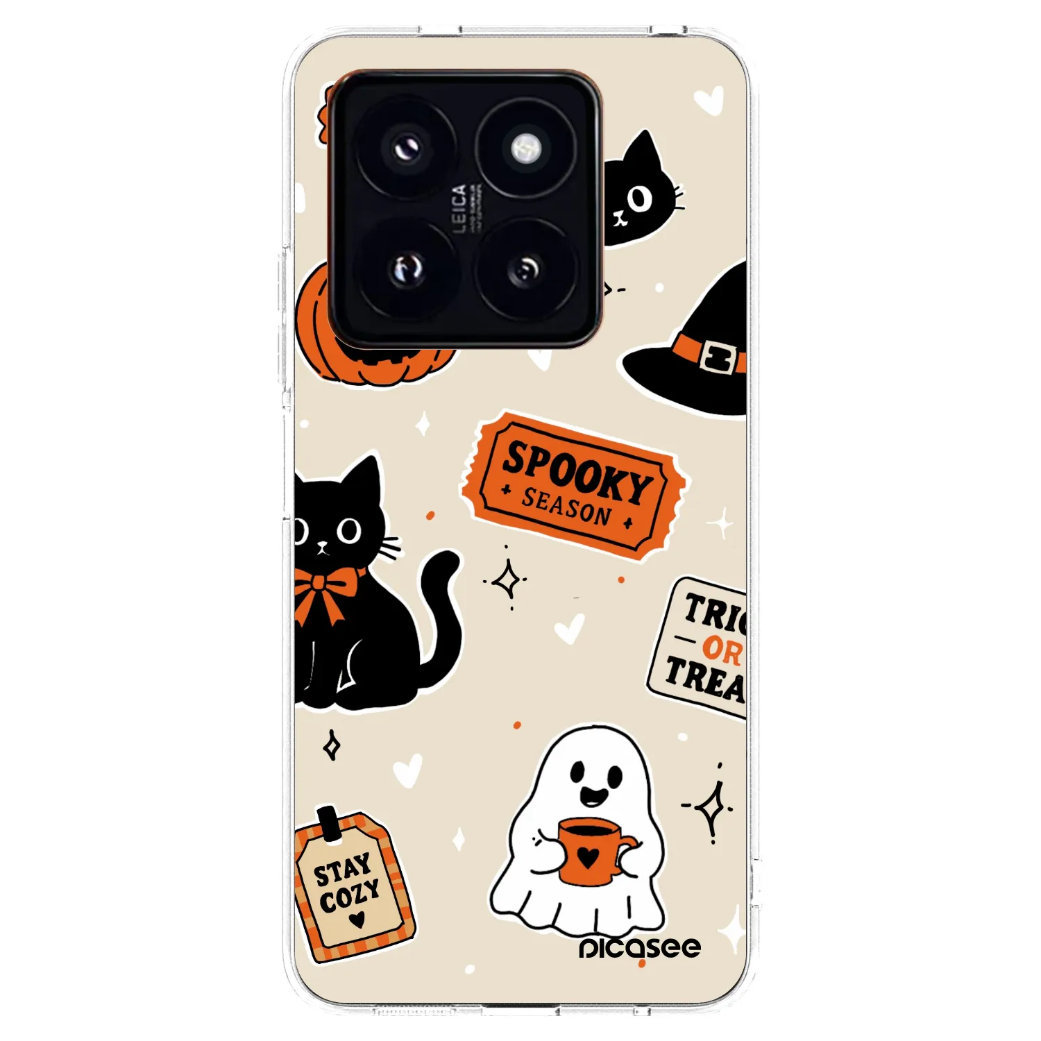 Picasee Xiaomi 14 Pro Hülle - Transparentes Silikon - Halloween stickers