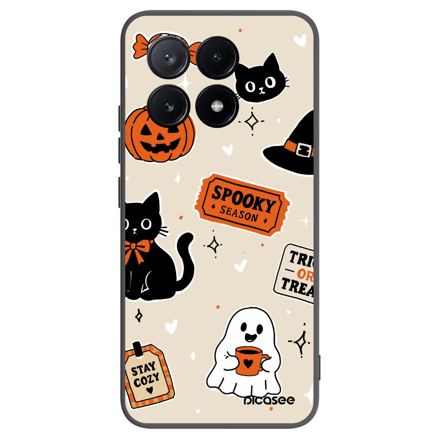 Picasee Xiaomi Poco X6 Pro Hülle - Schwarzes Silikon - Halloween stickers