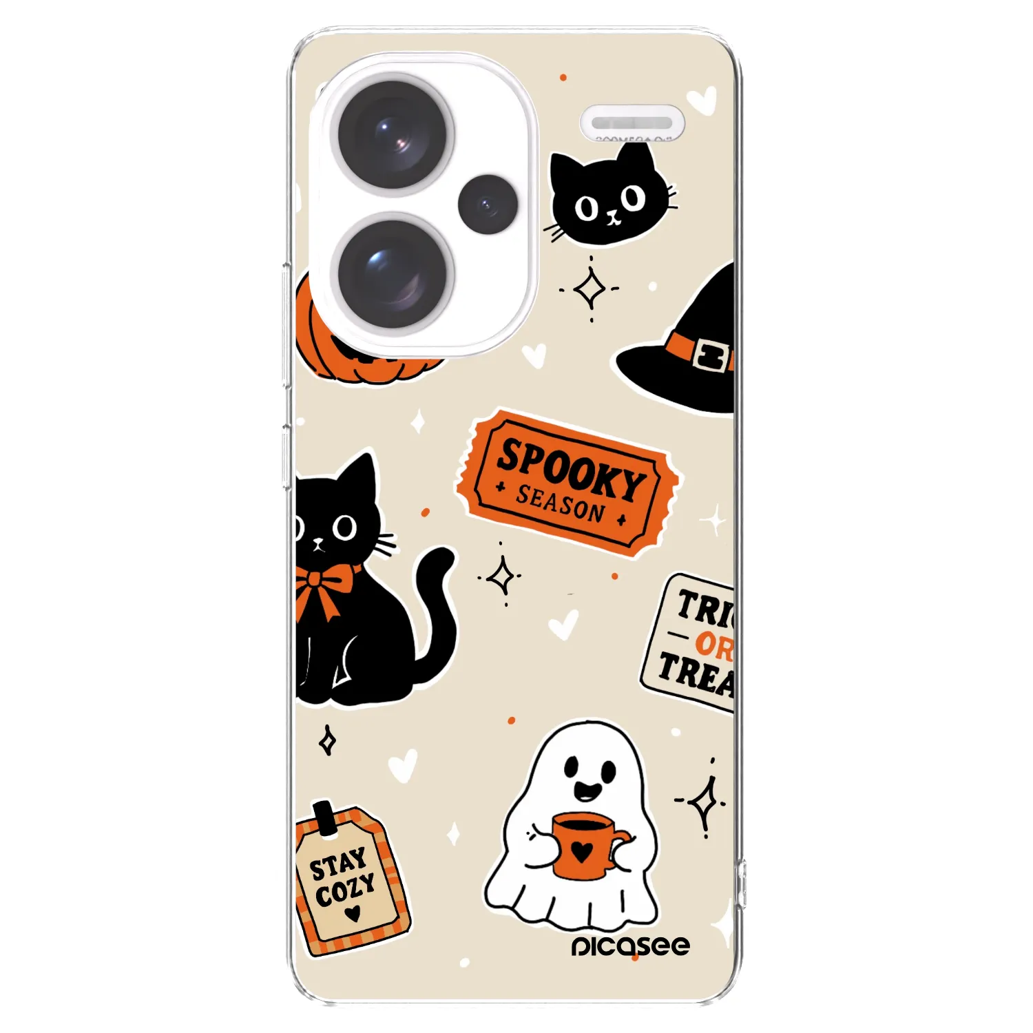Picasee Xiaomi Redmi Note 13 Pro+ 5G Hülle - Transparentes Silikon - Halloween stickers
