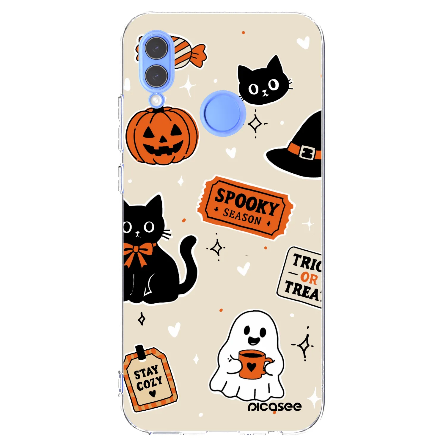 Picasee Honor 10 Lite Hülle - Transparentes Silikon - Halloween stickers