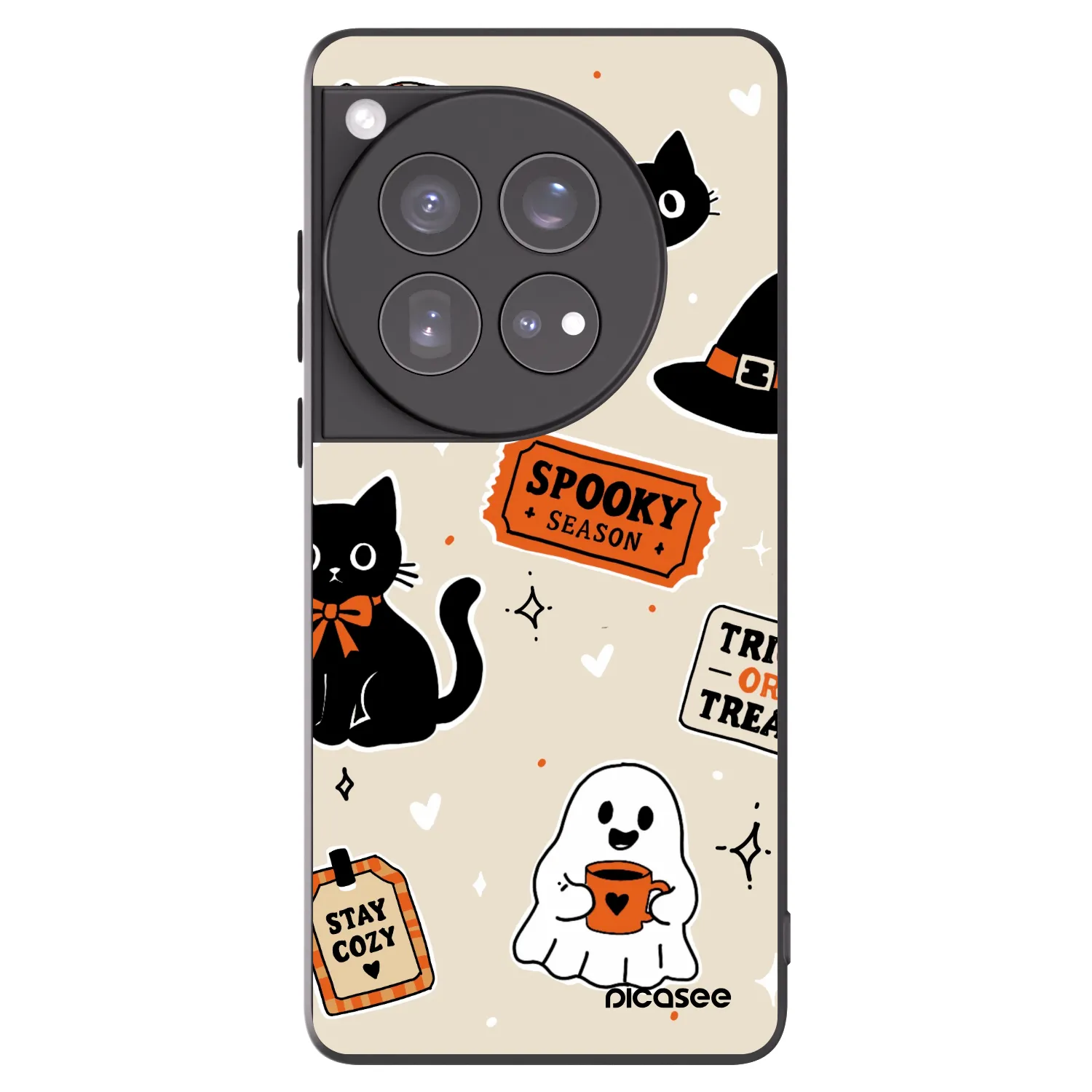 Picasee OnePlus 12 5G Hülle - Schwarzes Silikon - Halloween stickers