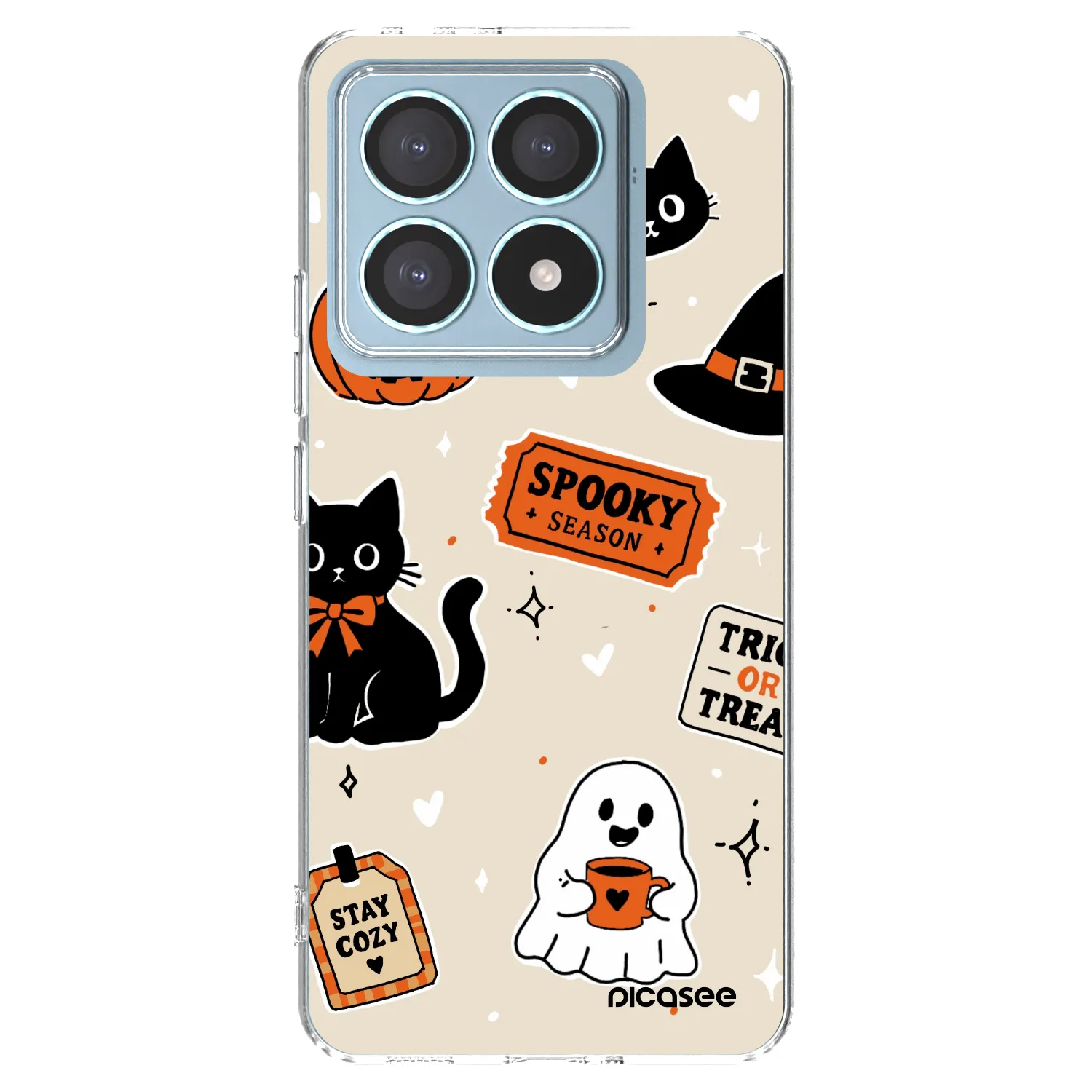 Picasee Xiaomi 14T Pro Hülle - Transparentes Silikon - Halloween stickers