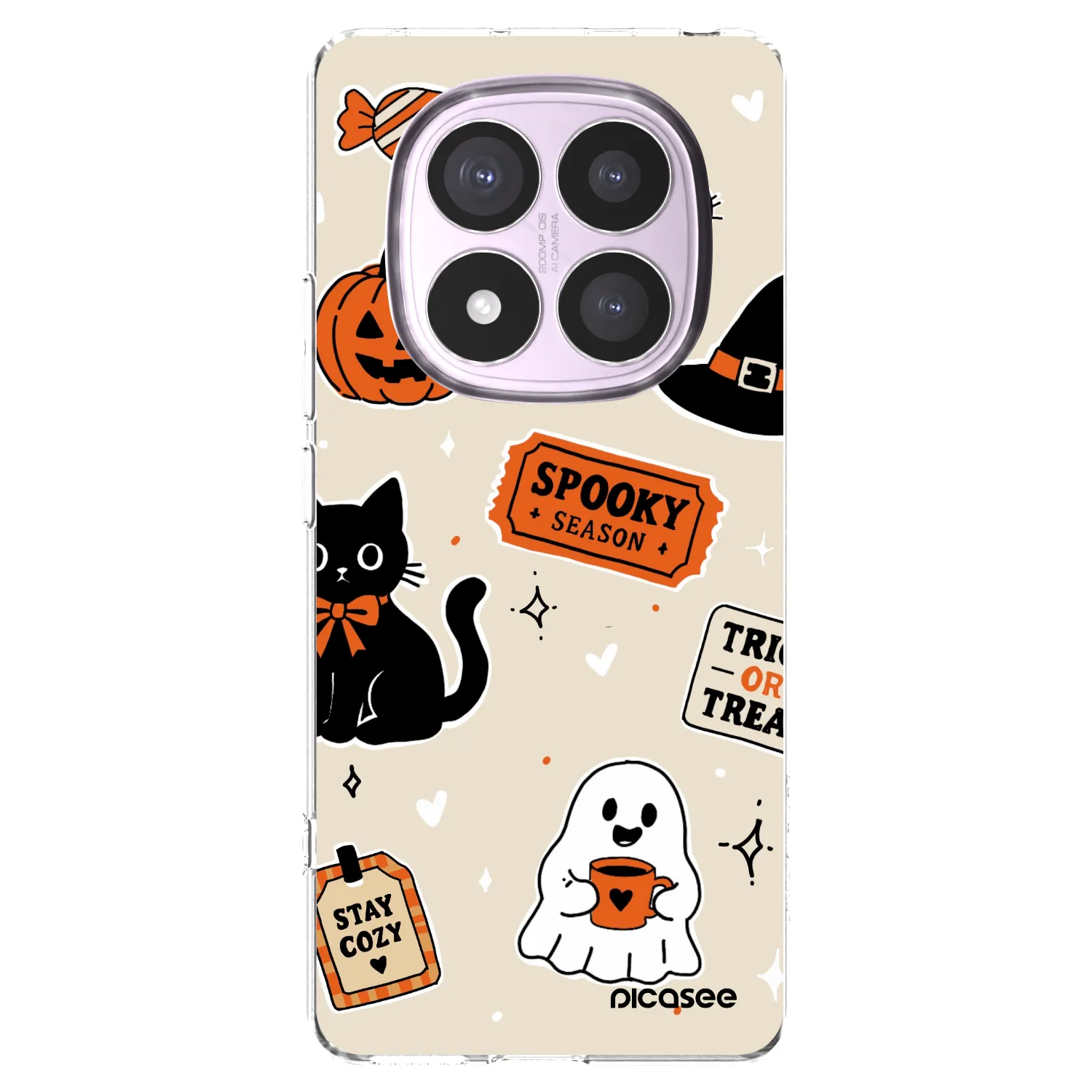 Picasee Xiaomi Redmi Note 14 Pro 5G Hülle - Transparentes Silikon - Halloween stickers
