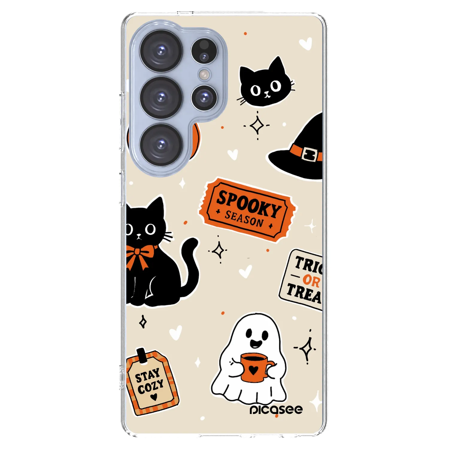 Picasee Samsung Galaxy S25 Ultra 5G Hülle - Transparentes Silikon - Halloween stickers