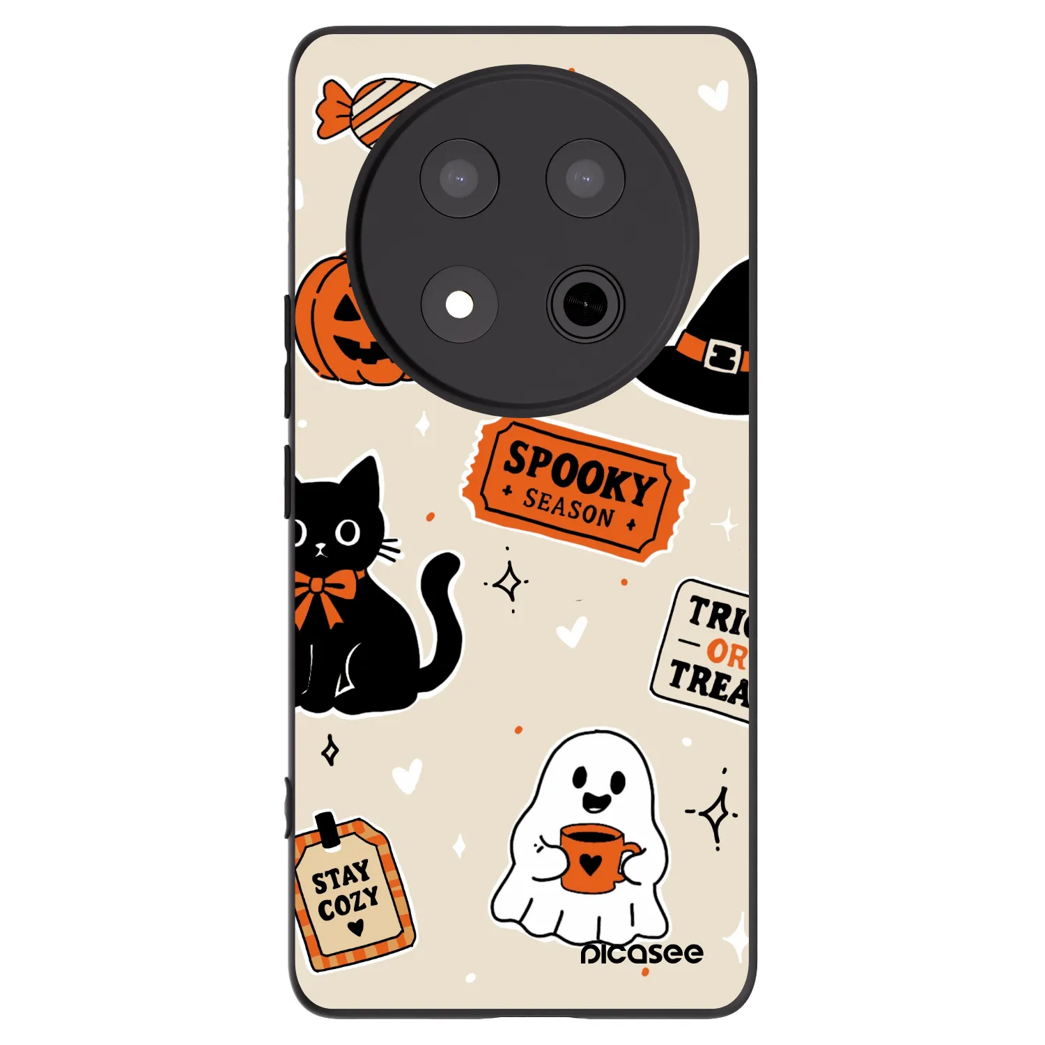 Picasee Honor Magic7 Lite 5G Hülle - Schwarzes Silikon - Halloween stickers